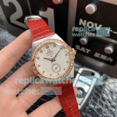 Swiss Copy Omega Constellation White Dial Ladies Watch 35mm